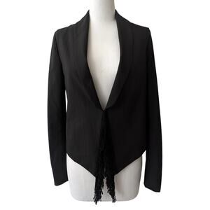 derek lam 10 crosby black fringe edge blazer jacket